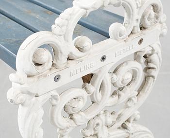 TRÄDGÅRDSBÄNK, Melins Metall, 1900-talets andra hälft.