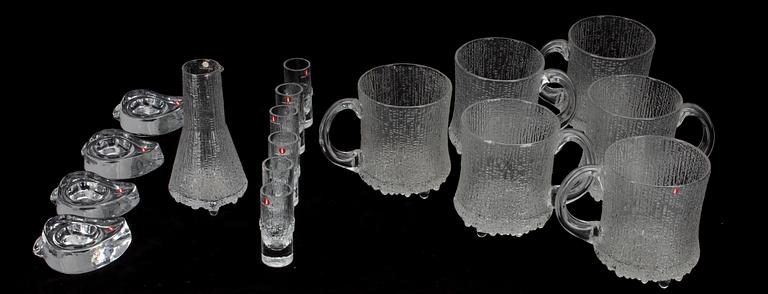 ERÄ LASEJA, 17 osaa, Jorma Vennola ja Tapio Wirkkala, Iittala 1900-luku.