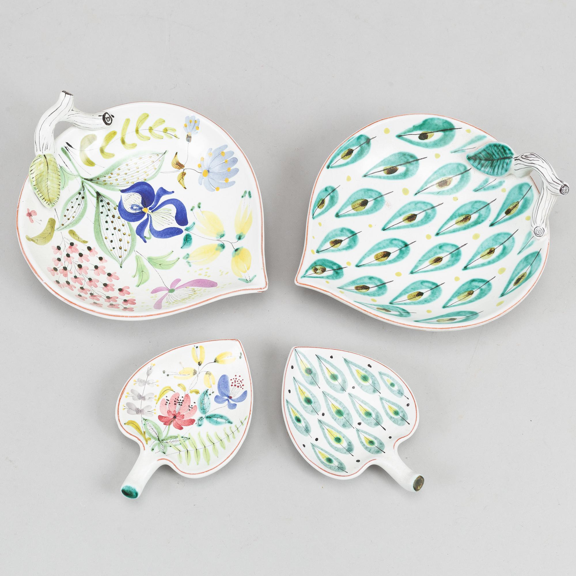 Stig Lindberg, fat, 4 st, fajans, Gustavsberg studio.