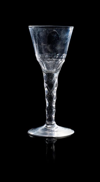 A cut glass goblet, 18th Century.