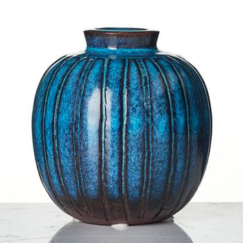 Wilhelm Kåge, Two Farsta stoneware vases, Gustavsberg Studio, 1948 and 1950.
