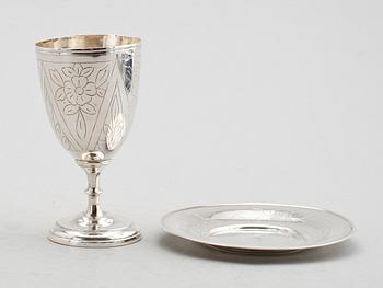 POKAL SAMT FAT, silver, Nordafrika, 1900-tal. Tot vikt ca 285 g.