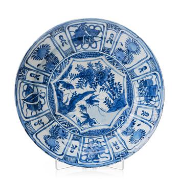 948. A blue and white dish, Ming dynasty, Wanli (1572-1620).