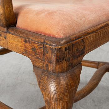 Karmstolar, ett par, senbarock, 1700-talets mitt.