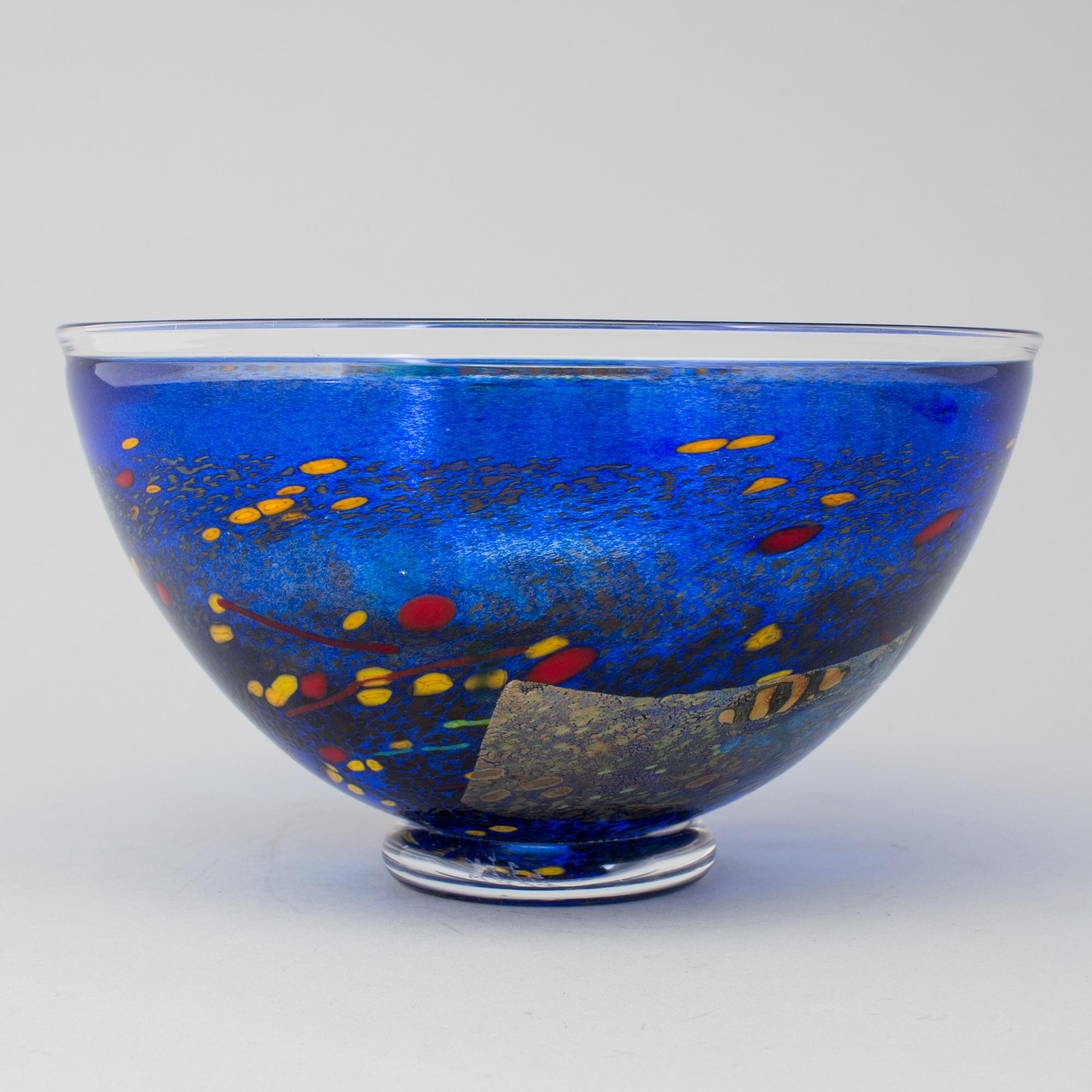 BERTIL VALLIEN, skål, glas, "Satellite", Kosta Boda, signerad.