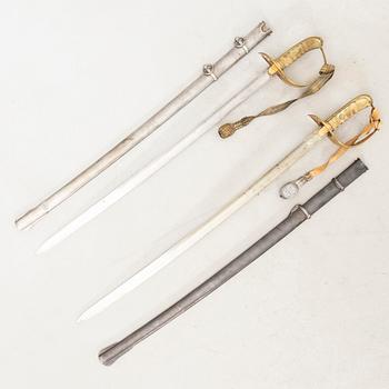 Two Swedish cavalry sabres, 1867 pattern.