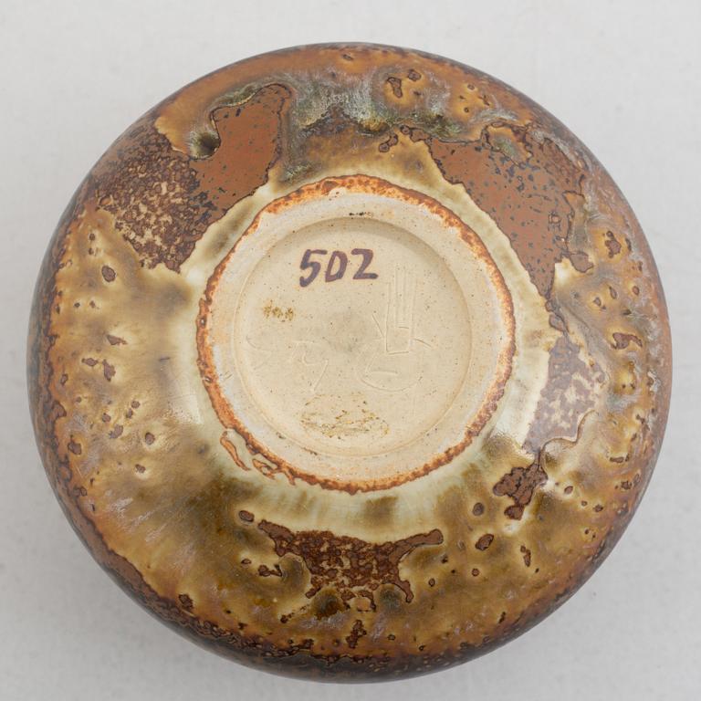 Stig Lindberg, a stoneware vase, Gustavsbergs studio 1964.