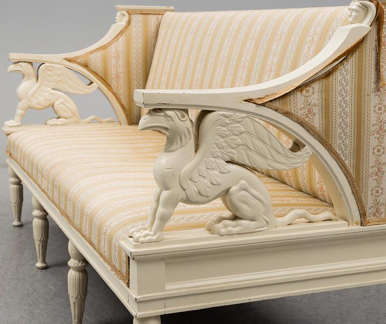 An early 20th century late gustavian style sofa.