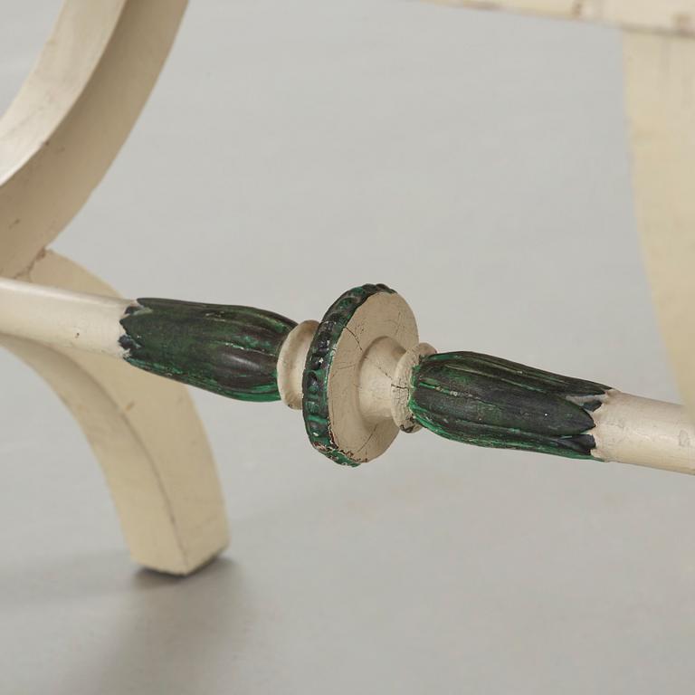 Three painted late gustavian stools c. year 1800.