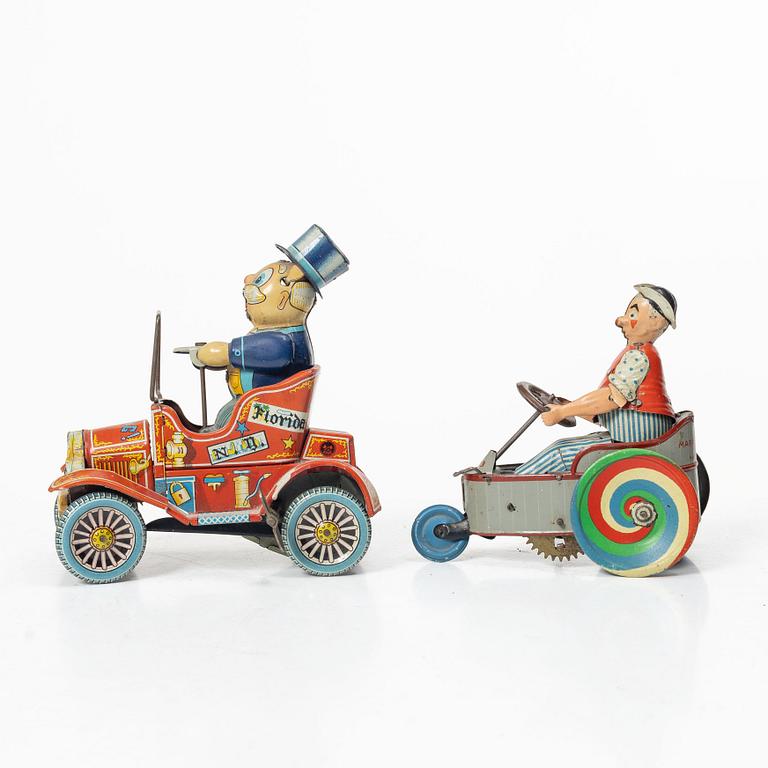 Mechanical toys, 2 pcs, “Peter” Lehman, Germany, and “Grand Pa's New Car”, second half of the 20th century.