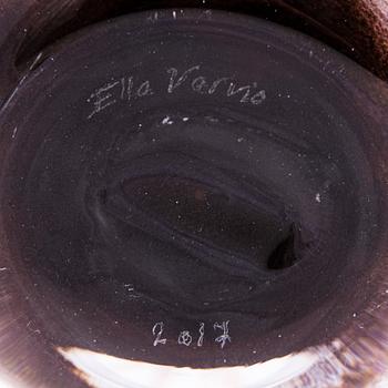 ELLA VARVIO, A glass vase/ sculpture, signed Ella Varvio 2017.