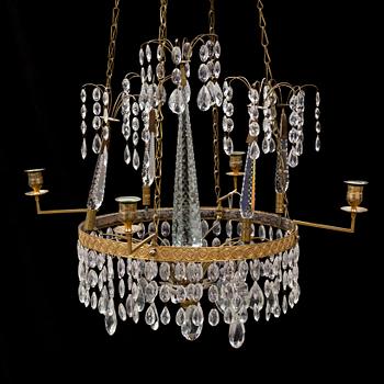 A gustavian style chandelier, circa 1900.