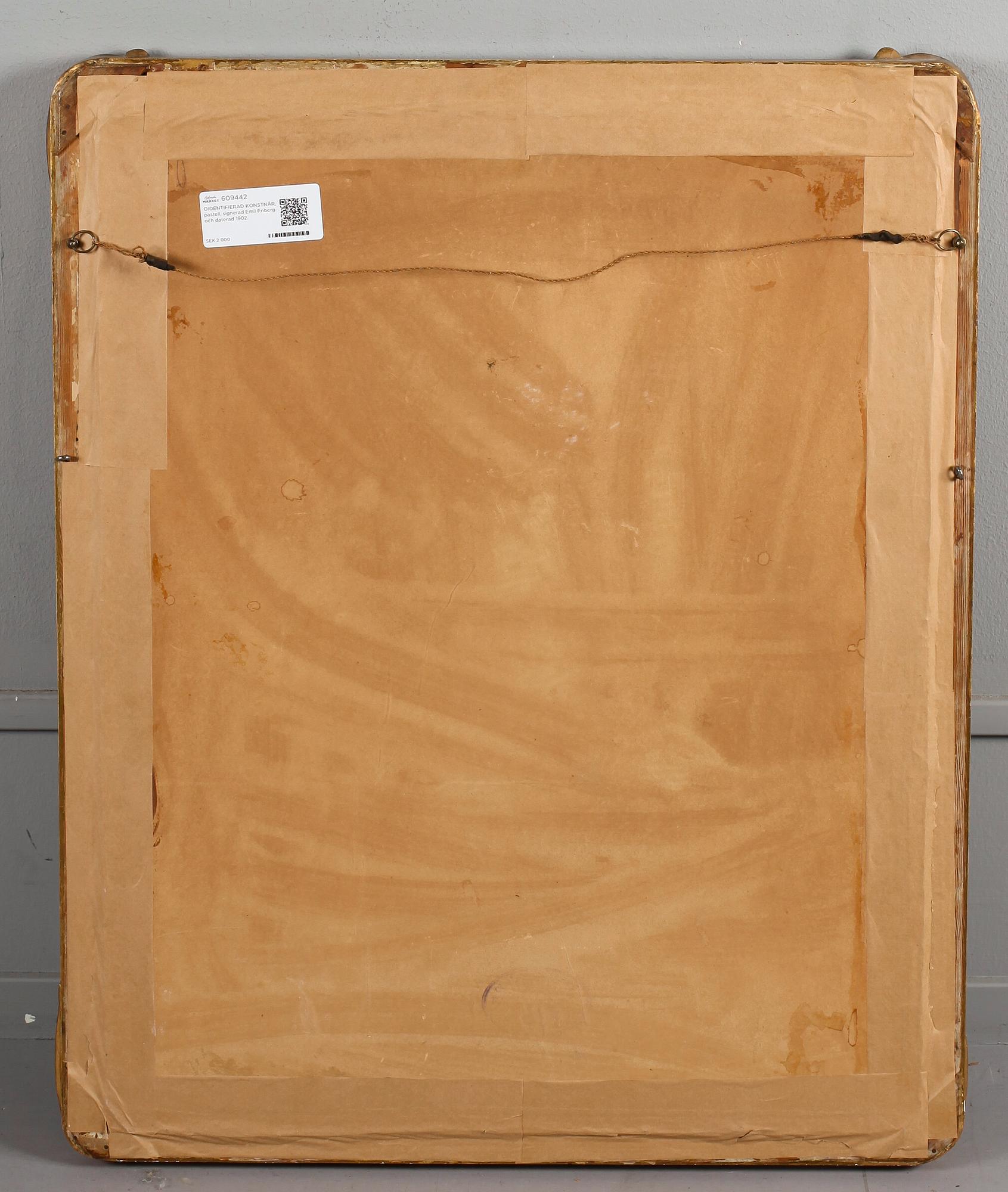 OIDENTIFIERAD KONSTNÄR, pastell, signerad Emil Friberg och daterad 1902.