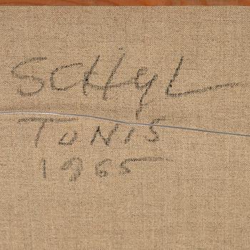 Jules Schyl, oil on canvas, signed and dated 1965 verso.