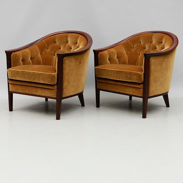 FÅTÖLJER, 1 par, Bröderna Andersson, Ekenässjön, 1900-talets andra hälft.