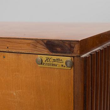 Erik Matsson, a Swedish modern marquetry cupboard, 'The season', HC Möbler AB Harry Carlsson, 1942.