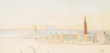 105. Einar Jolin, View of Riddarholmen, Stockholm.