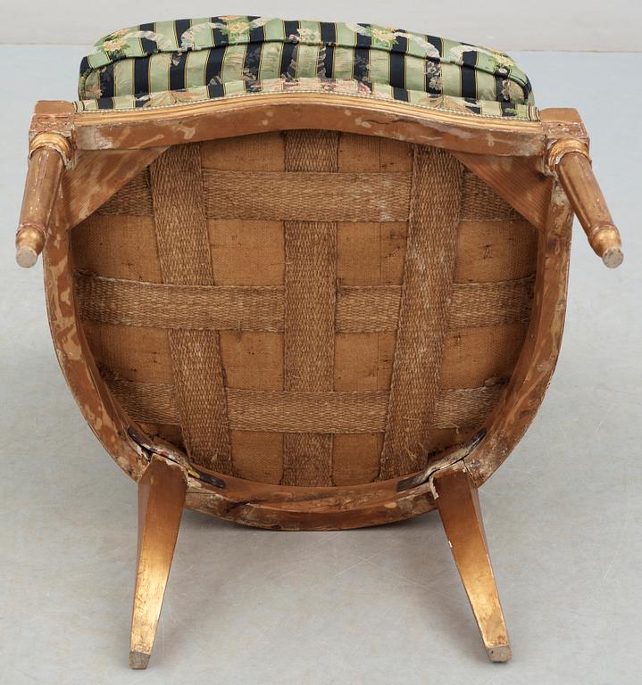 BERGÈRE, Louis XVI, förgylld, 1700-talets andra hälft.
