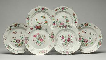 TALLRIKAR, 13 stycken, Kina Qianlong (1736-1795).