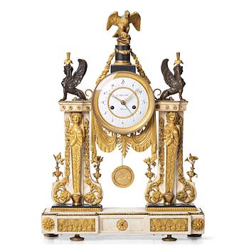 125. A Louis XVI late 18th century mantel clock.