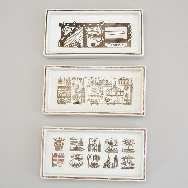 STIG LINDBERG, a lot of seven pieces of "Grazia" items, Gustavsberg 1950/60s.