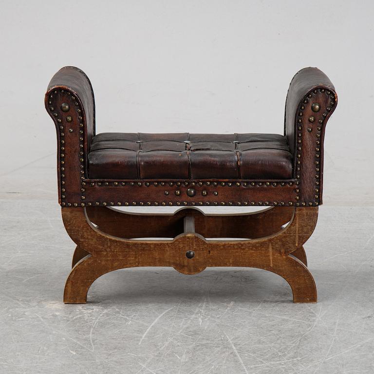 Otto Schulz, a leather stool for Boet, Gothenburg, 1930s.