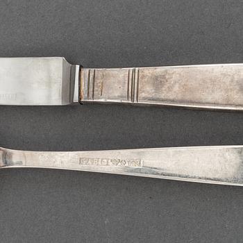 Jacob Ängman, a silver cutlery service, 'Rosenholm', GAB (45 pieces).