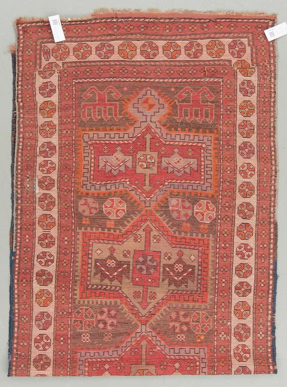 A Semi-antique oriental runner, probably Caucasian. Around 261 x 100 cm.