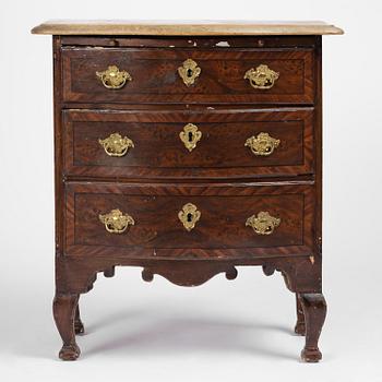 A Swedish late baroque faux bois commode, mid 18th century.