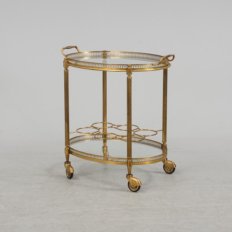 A second half of the 20th century brass serving trolley.
