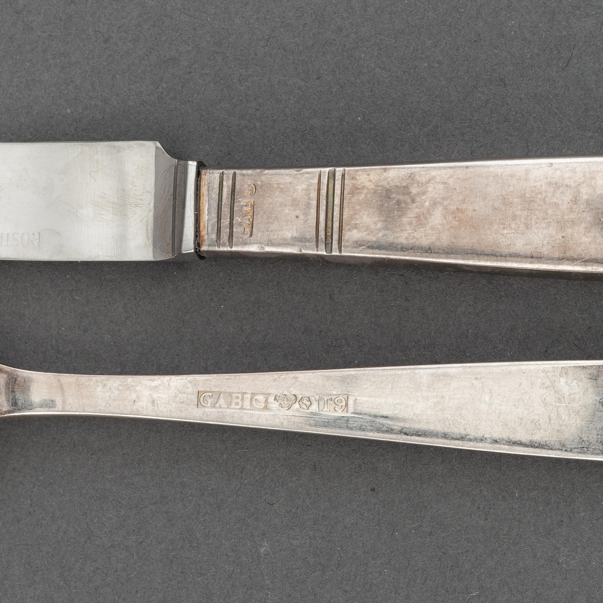 Jacob Ängman, a silver cutlery service, 'Rosenholm', GAB (45 pieces).