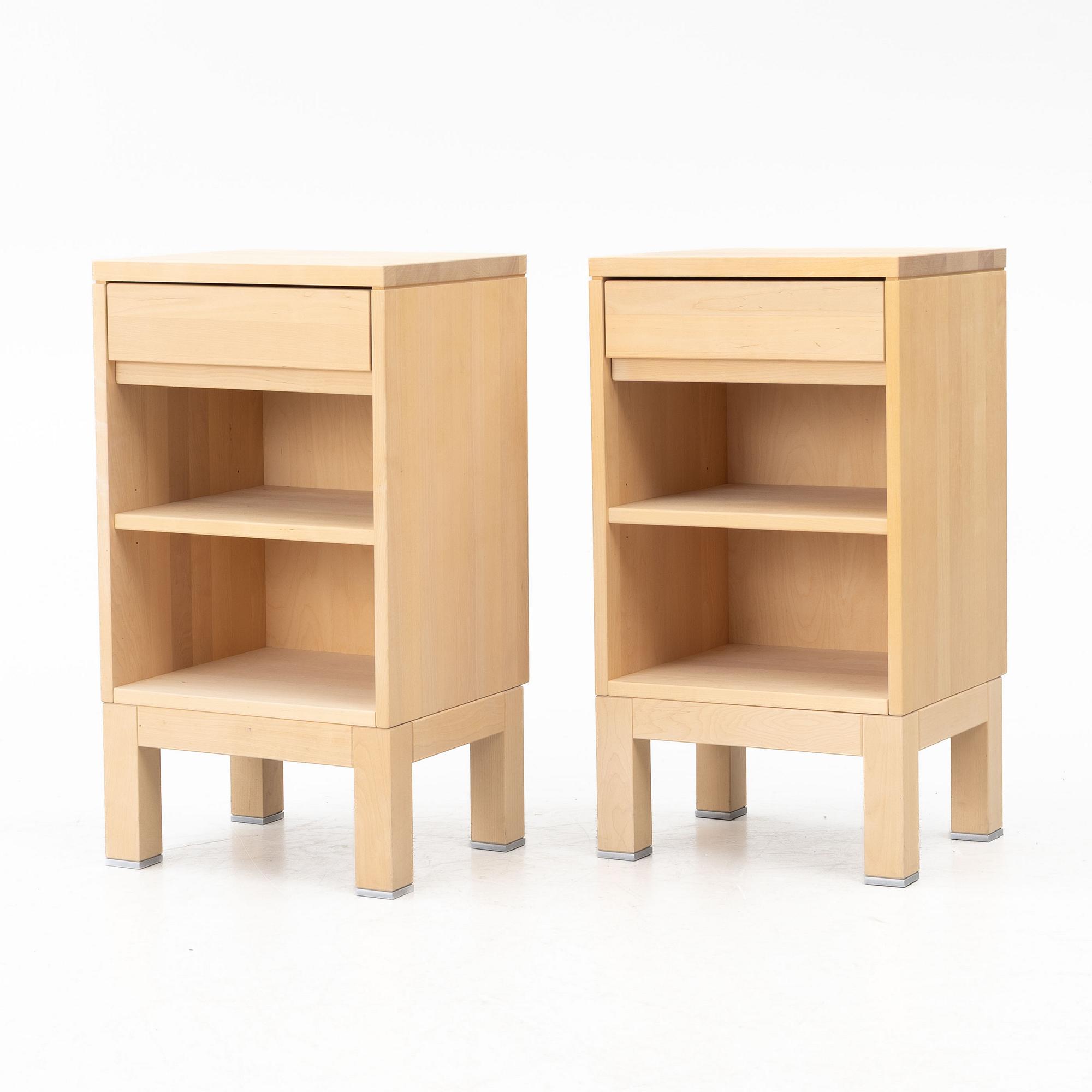 Marit Stigsdotter, bedside tables, a pair, “Serena”, Stolab, 2000s.