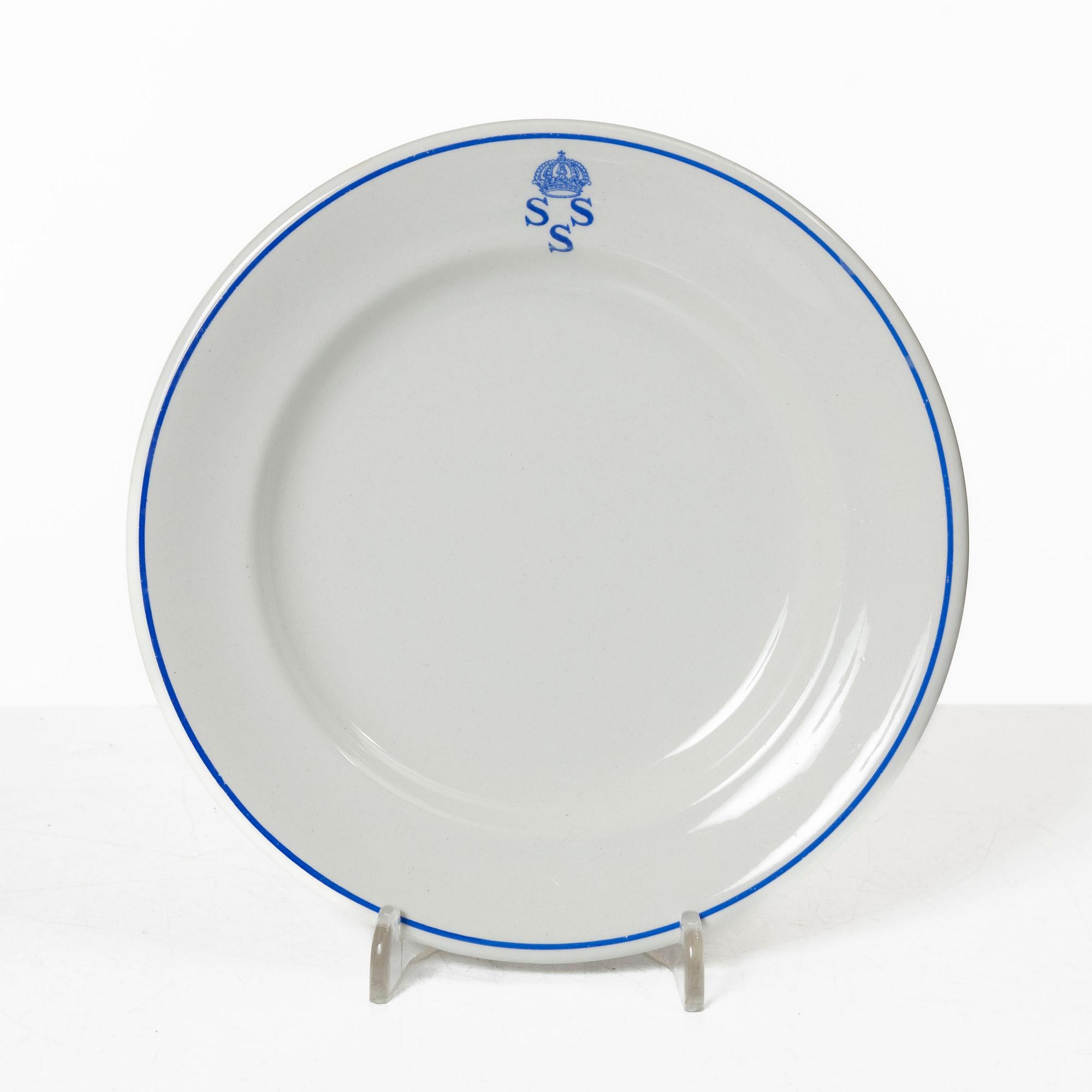 Matservis, 45 delar, porslin, "Kungliga Svenska Segelsällskapet", tillverkad för Nordiska Kompaniet, Rörstrand.