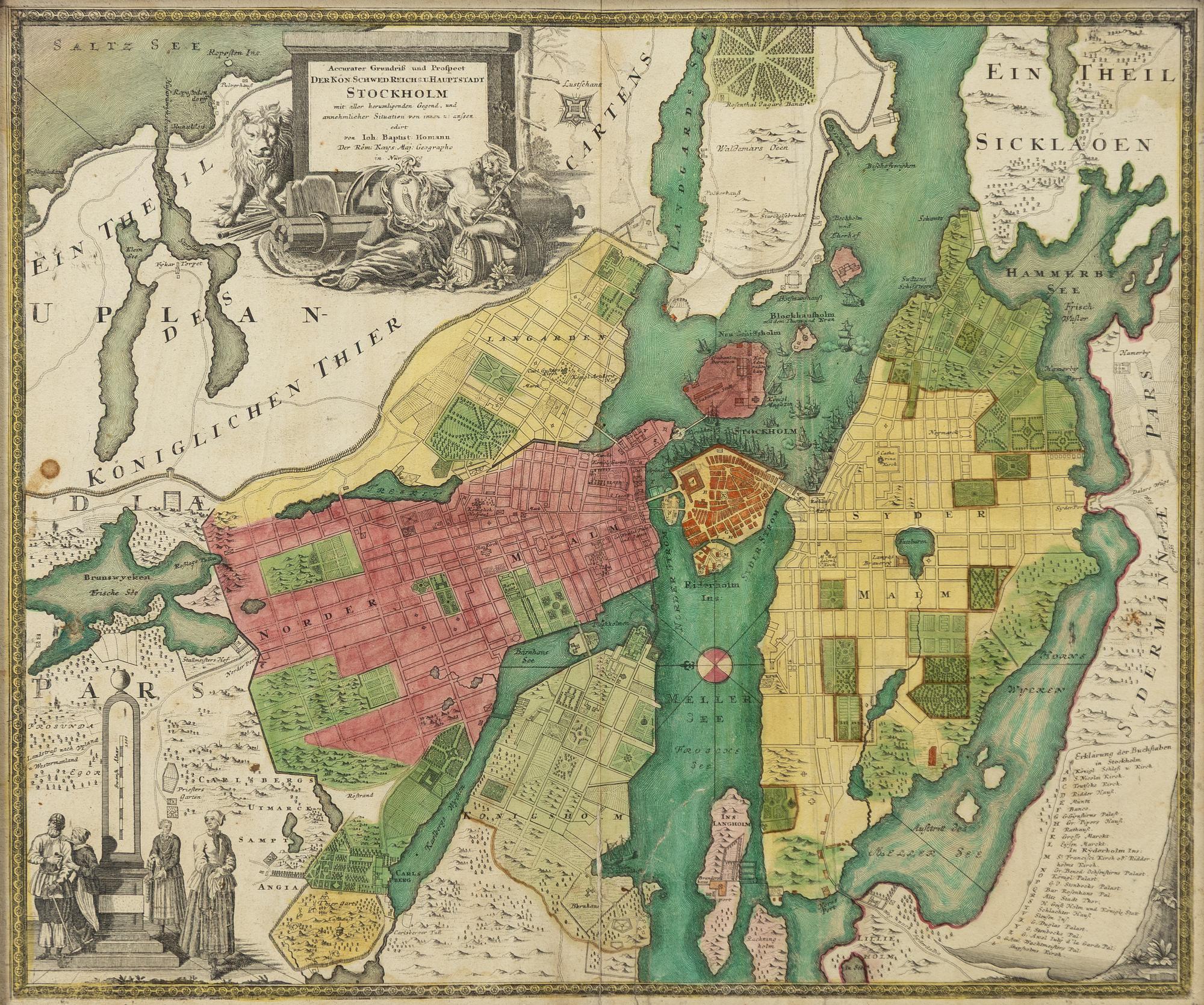 Johann Baptist Homann, Map, 18th century, "Stockholm".