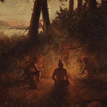 Okänd konstnär, Vid lägerelden.