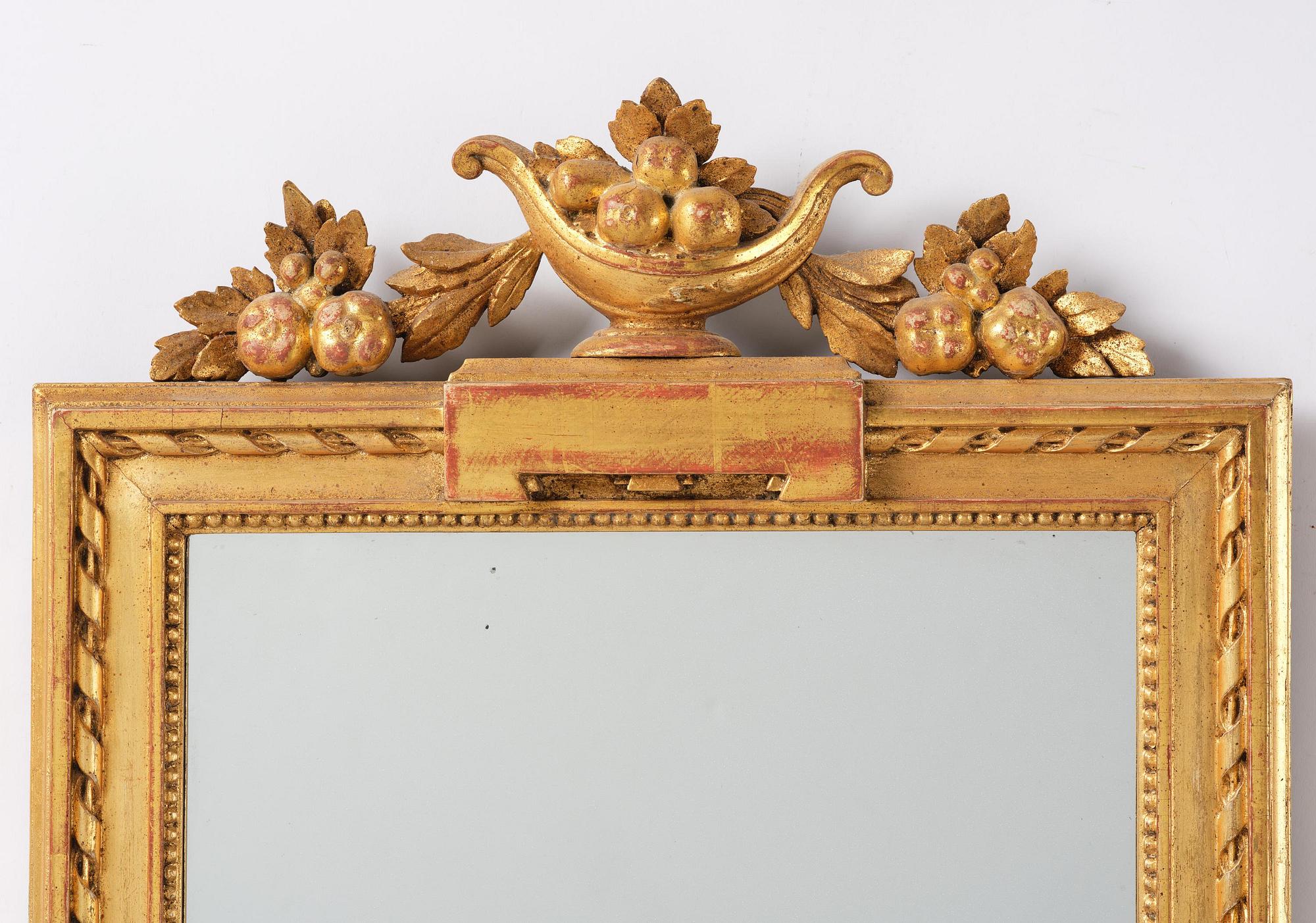 Spegellampett, för två ljus, omkring år 1800, Sengustaviansk.