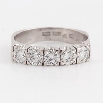 A half-eternity 18K white gold diamond ring.