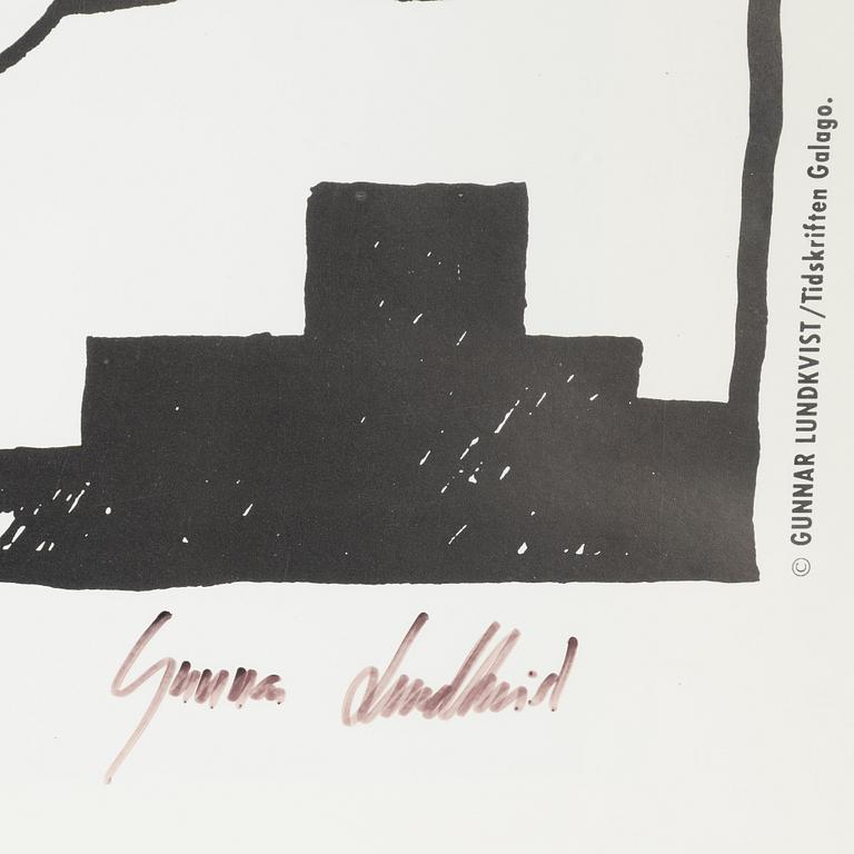 Gunnar Lundkvist, off set, signed.