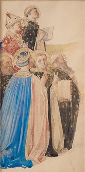 645. Carl Larsson, The Coronation of the Virgin (detail), copy after Fra Angelico.