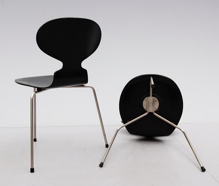 STOLAR, 6 st, "Myran", Arne Jacobsen för Fritz Hansen, 1900-talets mitt.