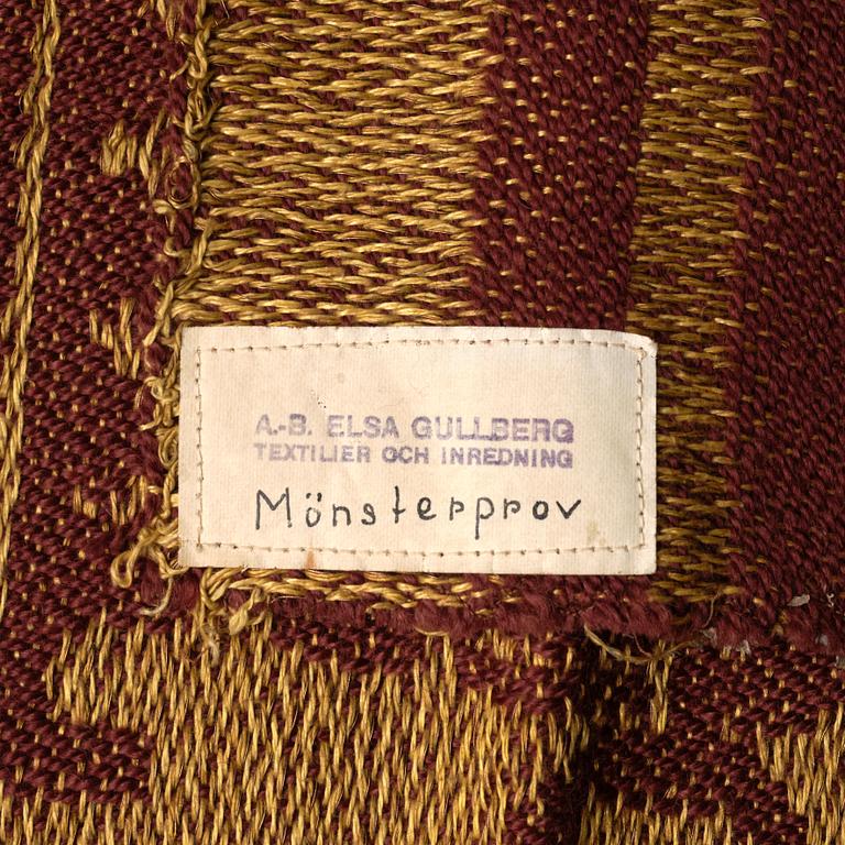 Carl Malmsten, a fabric sample, “Gamla Vasen”, AB Elsa Gullberg Textilier och Inredning, Stockholm, 1920s.