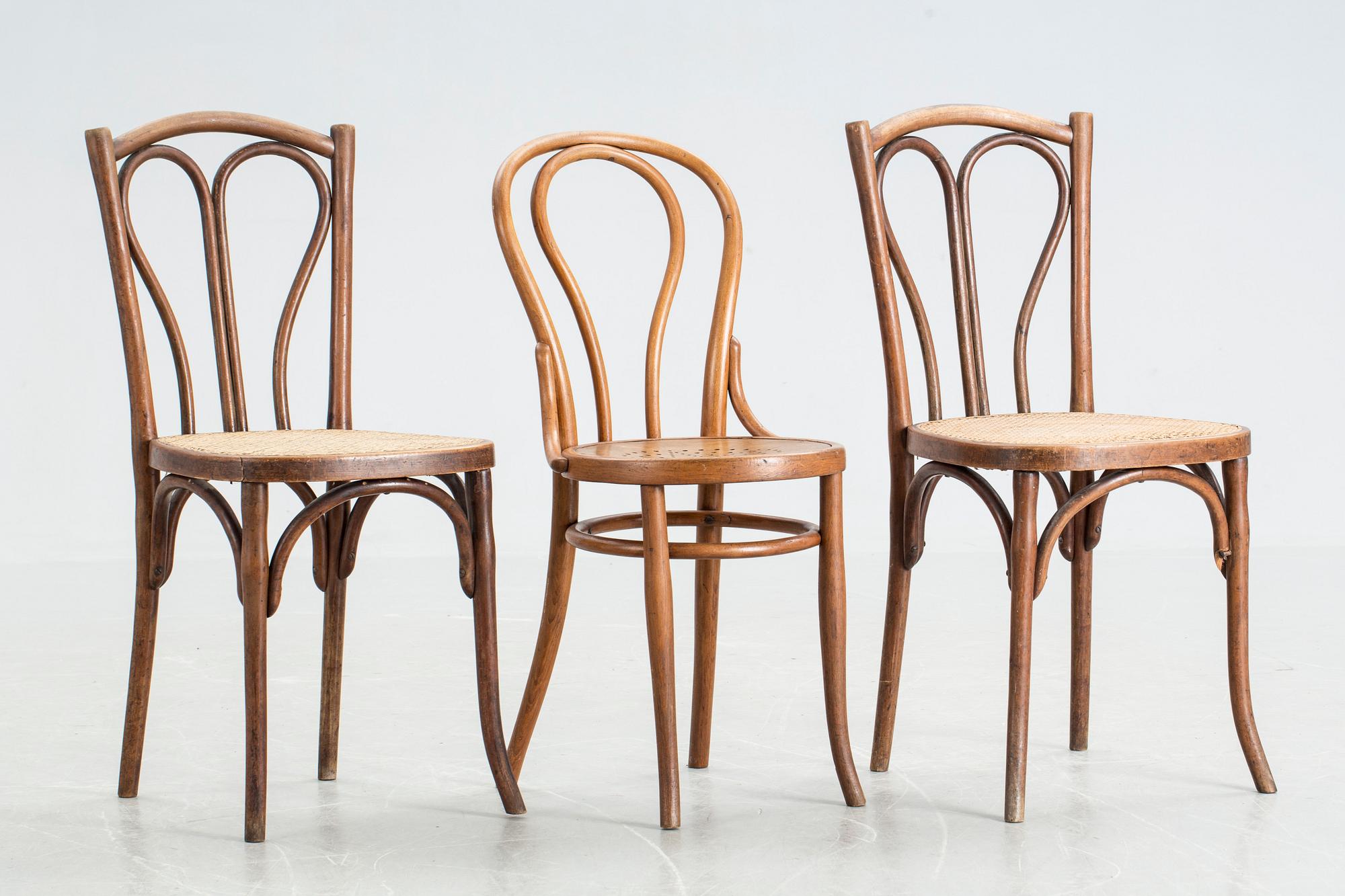 CAFÉSTOLAR, 2+1 st, troligen Frankrike, omkring 1900.