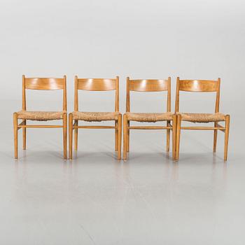 A SET OF 4 HANS J WEGNER "CH 36" CHAIRS.