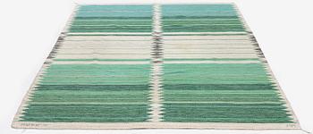 Marianne Richter, a "Rosita, grön" carpet, flat weave, c. 260 x 173 cm, signed AB MMF V MR.
