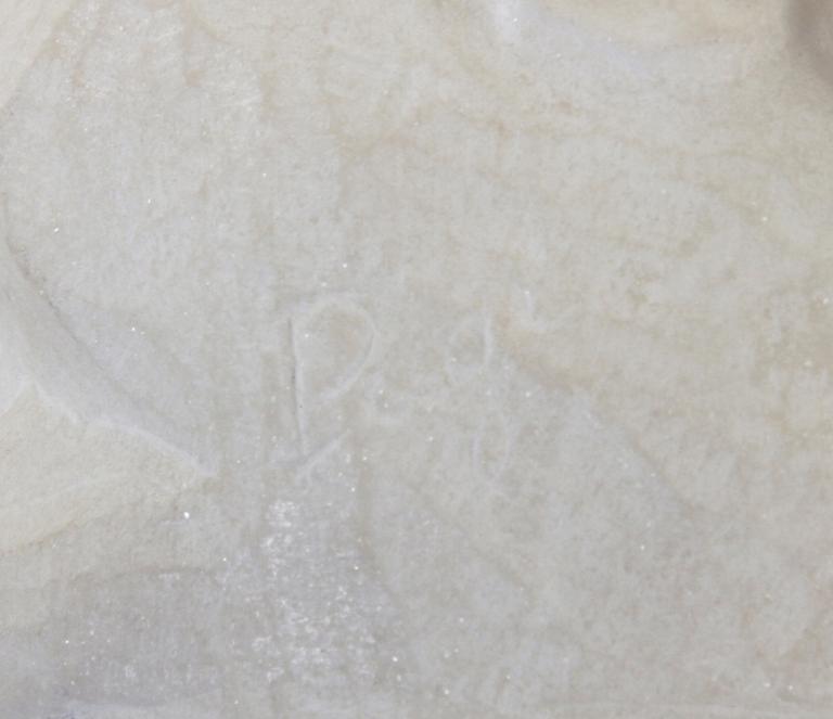 SKULPTUR, alabaster, bär sign Pugi(?).