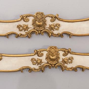 A pair of mid 20th century cornisches in Louis XV-style from Paoletti, Firenze Italy.