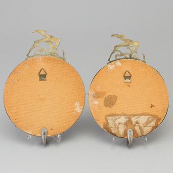 A pair Art Deco pewter wall scones, 1930 / 40s.