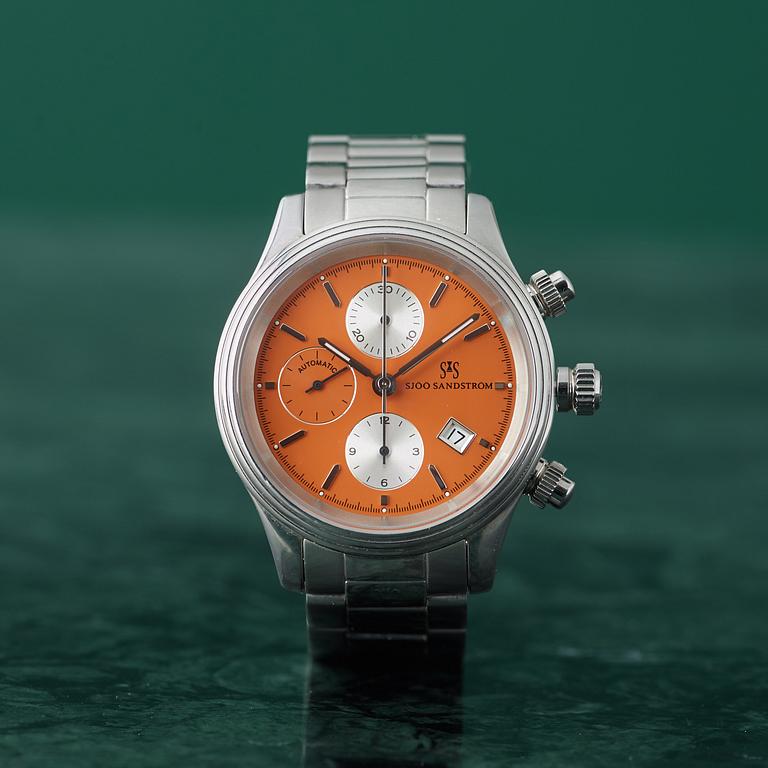 SJÖÖ SANDSTRÖM, Royal Steel, chronograph, wristwatch, 42 mm,