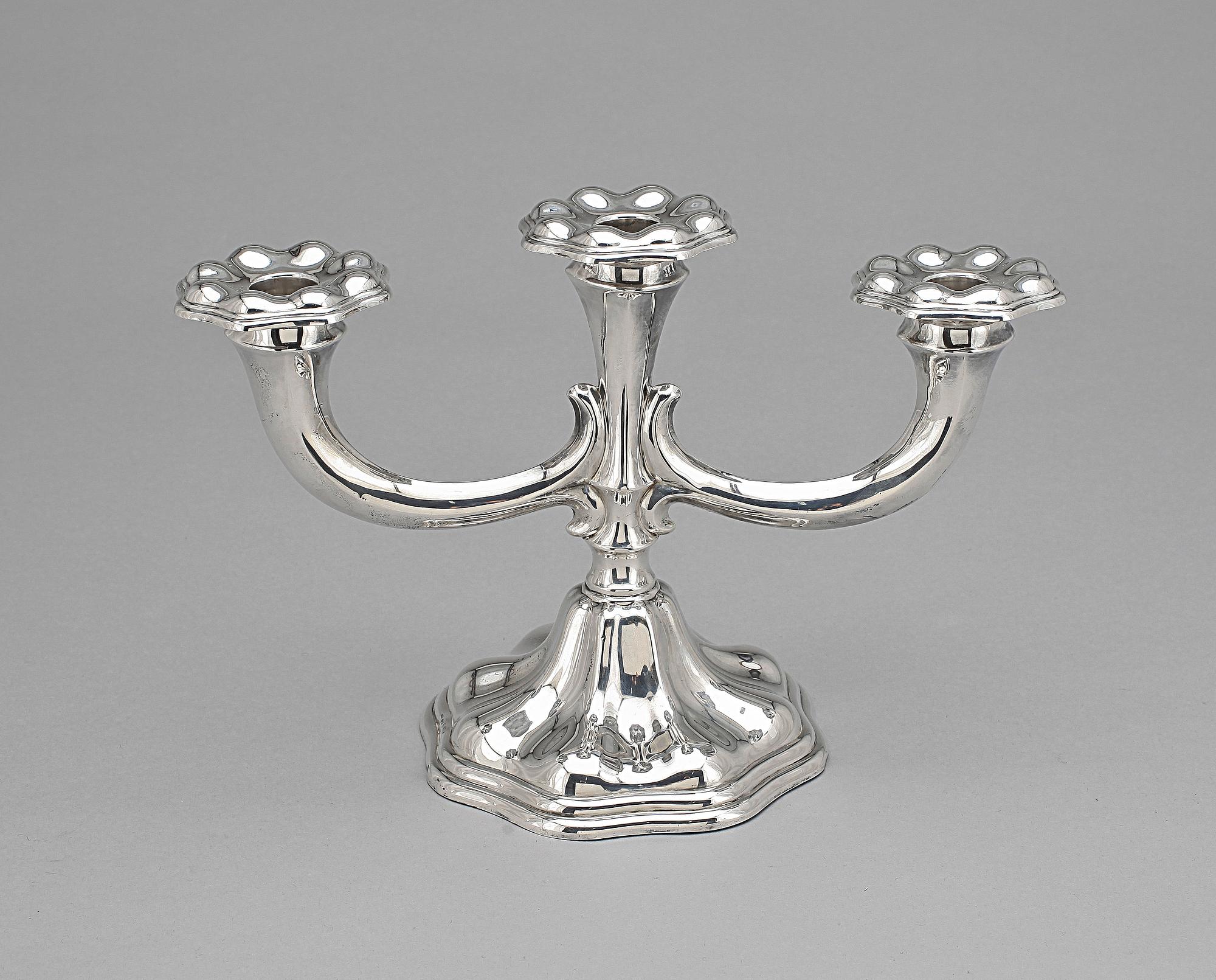 KANDELABER, silver, rokokostil, C G Hallberg, Stockholm 1938.