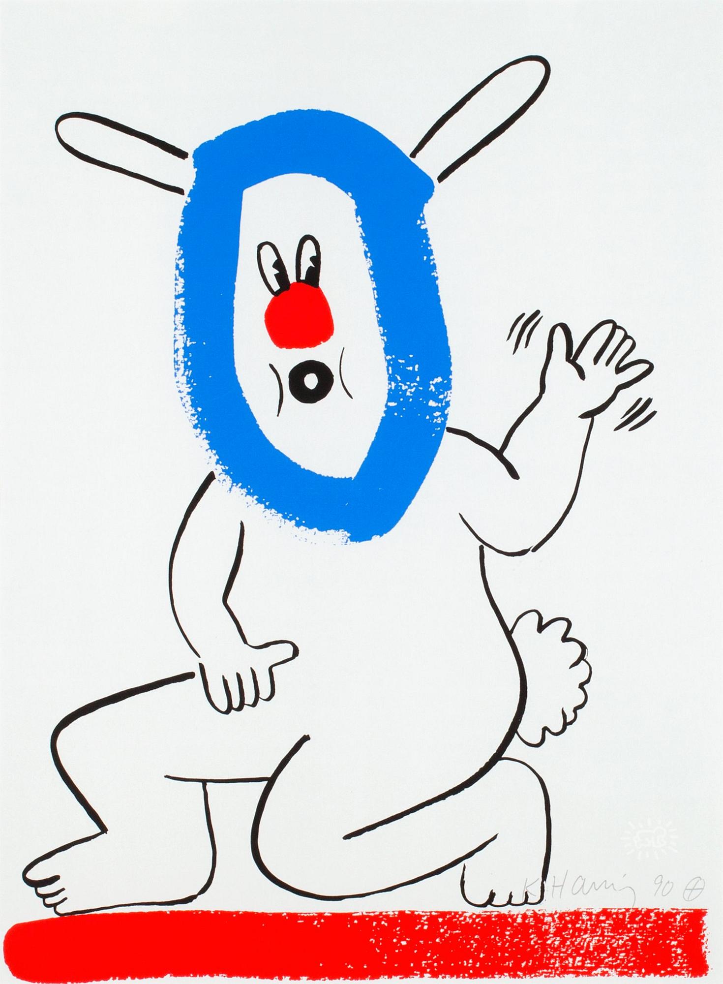 Keith Haring, "THE STORY OF RED AND BLUE, 1989".